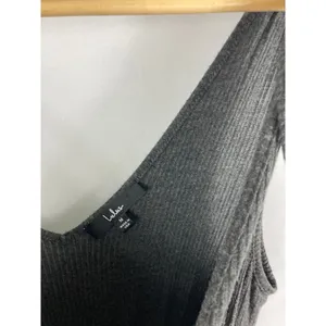 Lulus Belmore Heathered Charcoal Grey Ribbed Sleeveless Jumpsuit Size Medium thumbnail 7
