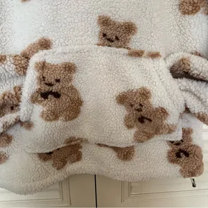Aelfric Eden Women’s Bear Print Puffer Jacket - Cream and Brown thumbnail 5