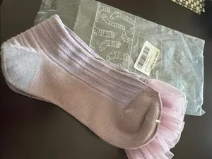 Sox Womens Lace Ruffle Socks Retro Solid Slouch Socks Girls thumbnail 2