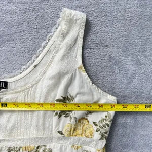 Vintage. Aman Boho Floral Lace‎ Tiered Dress 1X Cotton Sleeveless Cottagecore thumbnail 7