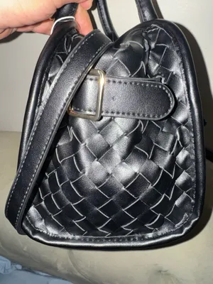 Urban Outfitters Kristie Crossbody Black leather bag woven texture thumbnail 6