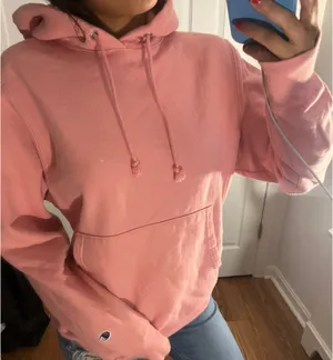 Pink Champion women’s size small hoodie with embroidered logo thumbnail 2