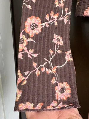 Like New Free People Tilly Brown Floral Crop Top Size XS Retail $78.00 thumbnail 6