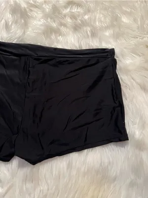 Women's Size XL Swim Shorts Black High Rise 2" Inseam Vintage Bad Elastic thumbnail 8