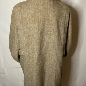 Vintage Arlette Tweed Camel Herringbone Menswear Style Pea Coat. thumbnail 5