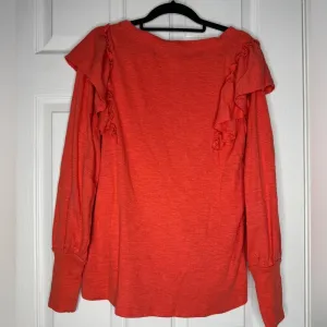 PILCRO Urban Outfitters Coral‎ Orange Ruffle Side Hi-Low Sweater Size Medium thumbnail 4