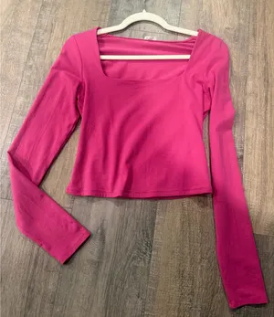 pink long sleeve garage top thumbnail 1
