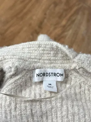 Nordstrom Open-Front Ribbed Cardigan Sweater - Light Beige thumbnail 2