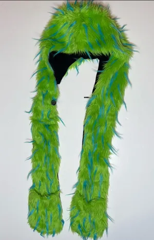 Neon green fur scene hat Size undefined thumbnail 1