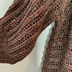 Tribal Brown Sweater XL Open‎ Knit Forest Fairy Autumn Fall Bohemian Boho Hippie thumbnail 6