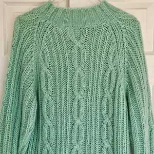 Vintage Anthro Chunky Cable Knit Sweater Dress Green Oversized Retro‎ 90s Size S thumbnail 7
