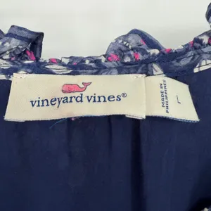 Vineyard Vines Silk Floral Shift Dress Women L Navy Coastal Preppy‎ Romantic thumbnail 5