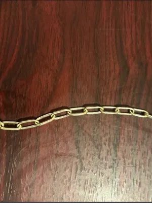 Made In Italy Gold Plated Tested Sterling Silver Paperclip Chain Bracelet 7.5” thumbnail 4