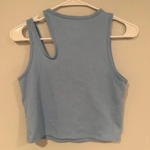 Hollister Blue Ribbed Crop Tank Top thumbnail 4