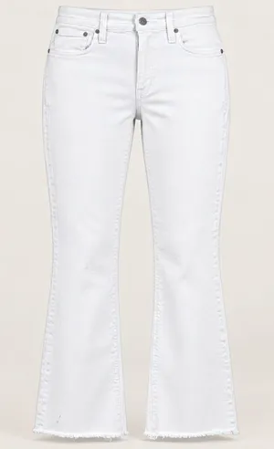 J.Crew Flare Crop Jeans Women 28 White Mid-Rise Raw Hem Coastal Preppy Denim thumbnail 1