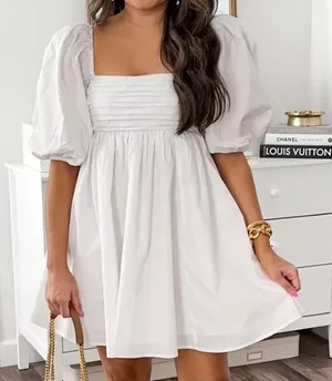 Abercrombie & Fitch Emerson Mini Poplin Cotton Dress in White Size XS thumbnail 1