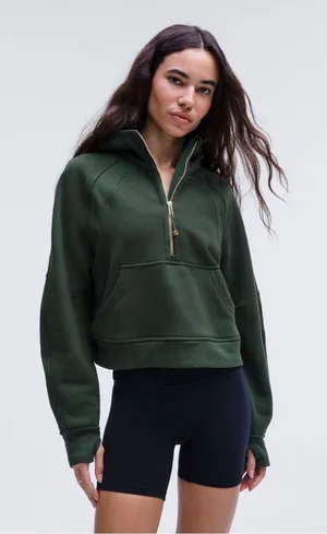 Dark forest green Lululemon scuba with gold thumbnail 1