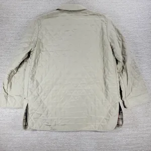 Julia Klein Quilted Jacket Large Beige Plaid Lined Preppy Equestrian Barn Coat thumbnail 8