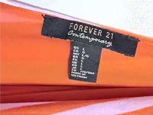Forever 21 large Striped V-Neck Maxi Dress in Orange, Yellow and Brown thumbnail 5