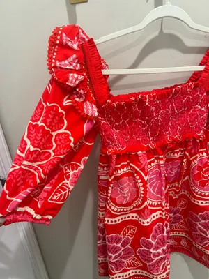 Pink and Red Farm Rio Dress Size Small thumbnail 4
