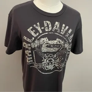 Harley Davidson Shirt Tee Myrtle Beach South Carolina Engine Graphic Grey thumbnail 2