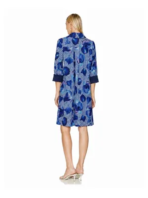 NWT Revolve x Perlavera Neil Button Down Shirt Dress in Watercolor Blue Floral thumbnail 7