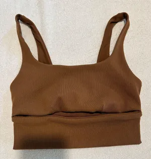 Alo Yoga brown slit bralette top size s thumbnail 1