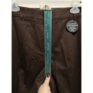 Counterparts Brown Flat Front Pants Size 16 High‎ Rise Zip Elastic Band Waist thumbnail 2