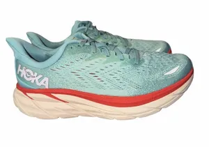 Hoka One One Women's Clifton 8 Running Shoes Sz 8 B Aqua Blue Running Workout thumbnail 1