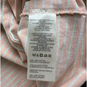 Free People We The Free Baby Tee T Shirt Striped Peach Mint Size S Boxy 100%‎ Cotton Staple thumbnail 10
