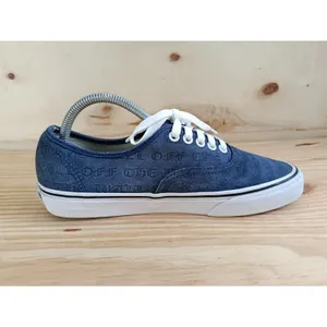 Vans Authentic Off The Wall Navy Blue Embossed Skate Shoes Men's 8.5 Women's 10 thumbnail 2