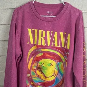 Nirvana Band Pink Sweatshirt size L thumbnail 6