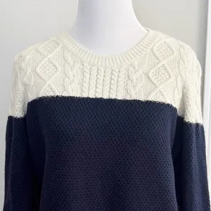 Madewell Color Block Cable Knit sweater size Medium thumbnail 3
