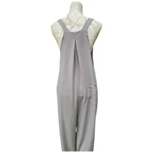 Halara Waffle Knit Pleated Overalls Jumpsuit Mink Brown Adjustable Size L thumbnail 2