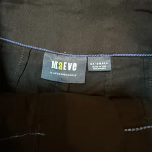 Maeve Anthropologie Black Utility Maxi Skirt Pockets Slit XXS Minimalist Boho thumbnail 6
