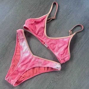 Aerie Bikini Swim Suit Set Women’s Small Pink Cheeky Two Piece Tie Dye Summer thumbnail 1