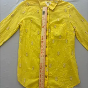 Anthropologie Maeve Yellow Embroidered Shirt‎ thumbnail 5