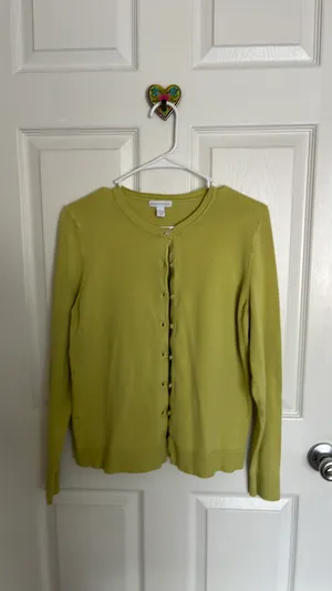 Charter Club Chartreuse Button Sweater Twee thumbnail 5