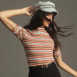 Anthropologie Black White Houndstooth Plaid Tweed frayed newsboy baker boy hat cap gold tone button-One Size (O/S) thumbnail 2