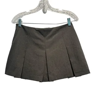 Zara box pleated mini skort skirt shorts gray size Small thumbnail 2
