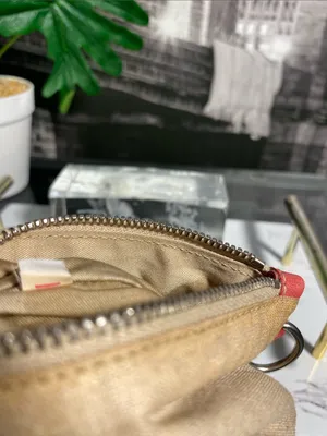 Authentic Miu Miu Beige Linen Pouch with Coral Trim thumbnail 15