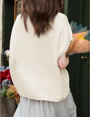NWOT Oversized Cream Sweater White thumbnail 4