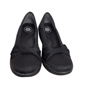 Bzees Paris Womens 7M Black Shimmer Slip On Flats Machine Washable Comfort thumbnail 5