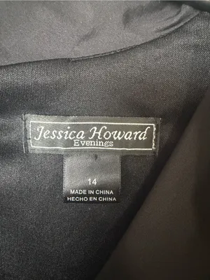 Jessica Howard Women’s 14 Elegant black mixed-media fit & flare dress thumbnail 3