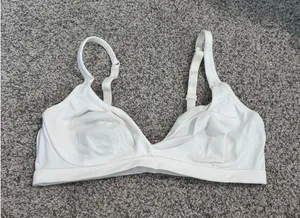 White Unlined Triangle‎ Bralette Adjustable Straps Hook Eye Closure 36B Size undefined thumbnail 1