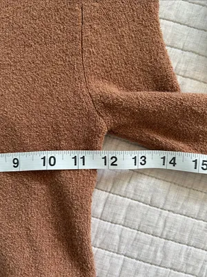 Aerie tan textured open back sweater long sleeve crop top XS cotton thumbnail 8