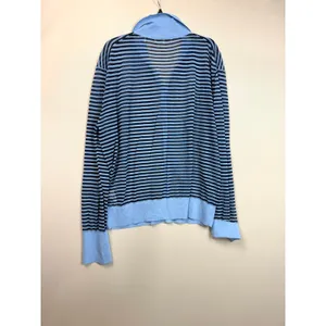 Frame Collared blue Striped Cardigan Medium thumbnail 6