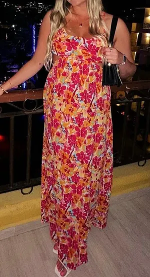 Floral Strappy Maxi Dress Multiple Size M thumbnail 1