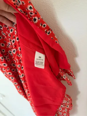 Audrey Red Floral Tie-Shoulder Midi Dress thumbnail 7