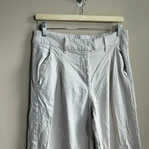 American eagle trouser beige wide leg pants women's size 8 regular cotton blend thumbnail 2